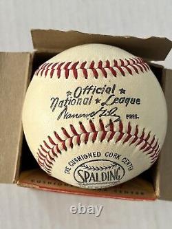 Rare 1950s Warren Giles Spalding Official National League Baseball w Box CLEAN
