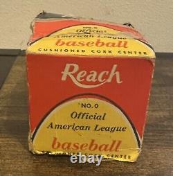 Rare 1960s Joe Cronin Reach Official American League Baseball with Box