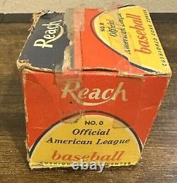 Rare 1960s Joe Cronin Reach Official American League Baseball with Box