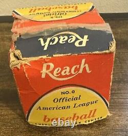 Rare 1960s Joe Cronin Reach Official American League Baseball with Box