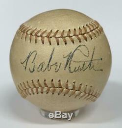 Rare Babe Ruth Single Signed Official National League Baseball. PSA Auto 8
