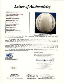 Roberto Clemente SINGLE SIGNED Autographed Pirates Official League Baseball JSA