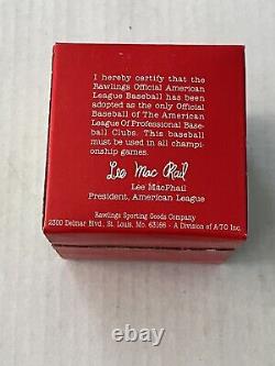 Sealed NIB Vintage Rawlings Lee MacPhail Official American League Baseball Rare