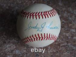 Signed Autographed Official Bobby Brown American League Baseball Judy Johnson