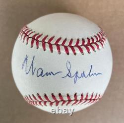 Signed Autographed WARREN SPAHN BRAVES HOF Official Major League Baseball JSA