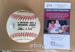 Signed Autographed WARREN SPAHN BRAVES HOF Official Major League Baseball JSA