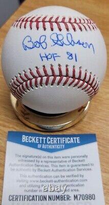 Signed Bob Gibson HOF 81 Official Major League Baseball Beckett Hologram