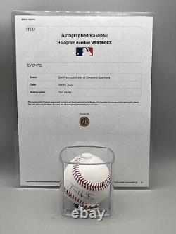 Tom Hanks Autographed Baseball Rawlings Official MLB First Pitch Guardians