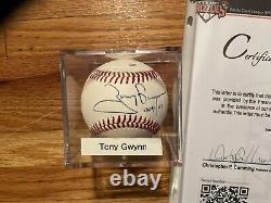 Tony Gwynn HOF 07 Signed Official Major League Baseball COA SD Padres MLB