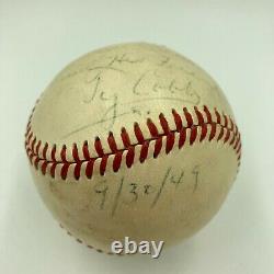 Ty Cobb Single Signed Autographed 1949 Official American League Baseball JSA COA