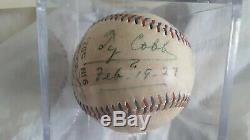 Ty Cobb Single Signed Official 1927 American League Baseball WITH COA