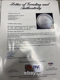 Ty Cobb Single Signed Official American League Reach Baseball PSA/DNA LOA HOF