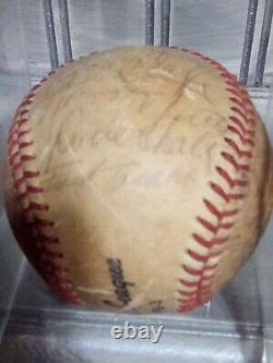 Very Old Signed Baseball Official League Can't Make Out Most Signatures