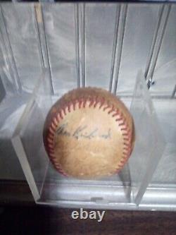 Very Old Signed Baseball Official League Can't Make Out Most Signatures