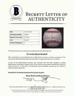 Vin Scully Signed 1980's Official National League Baseball Beckett COA