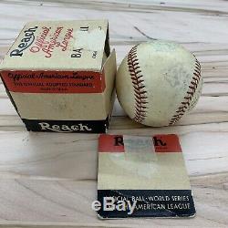 Vintage 1950's era Reach Official American League Harridge Baseball with box