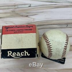 Vintage 1950's era Reach Official American League Harridge Baseball with box