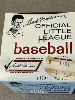 Vintage 1960s Ted Williams Official Little League Baseball Sears in box NOS