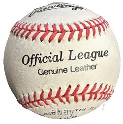 Warren Spahn Autographed Official League Baseball W 363 Wins Insc HOF Braves BAS