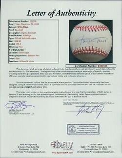 Willie Mays SF Giants Signed Official National League Baseball JSA Authenticated