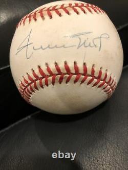 Willie Mays Signed Autographed Official National League Baseball JSA AUTHENTIC